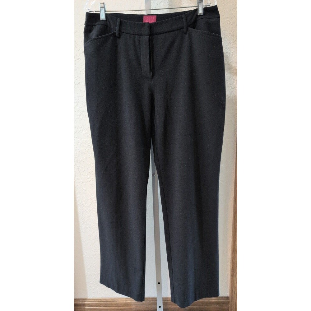 212 Collection Black Natural Fit Straight Leg Dressy Slacks Career Pants Sz 12
